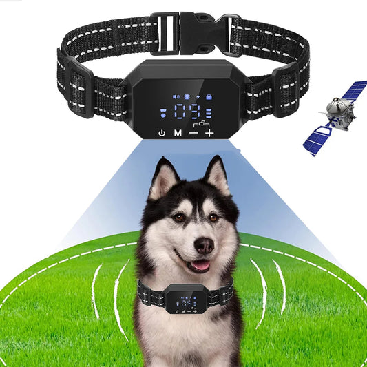 1000M GPS Dog Fence Outdoor Electric Shock Vibrate Invisible Fencing Device for Dogs Training Collars 100~3280 Ft Range